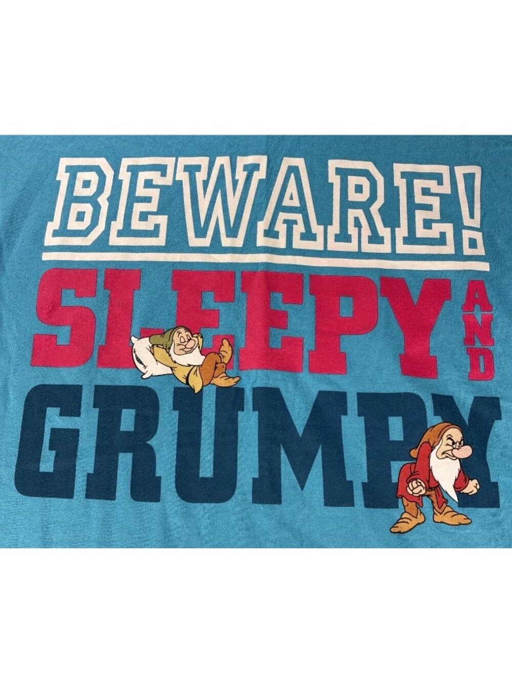 Disney Store Sleepy Grumpy Blue Sleep Shirt Nightshirt Gown Women XL 2XL New